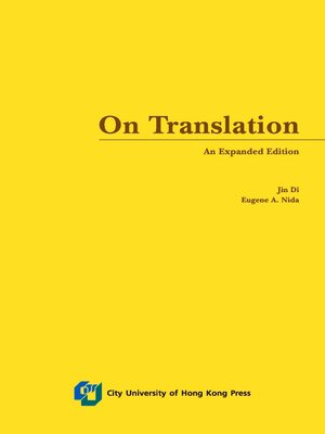 cover image of On Translation-An Expanded Edition